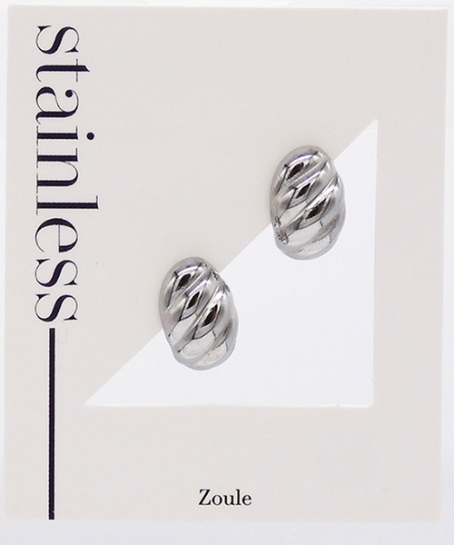 Zoule(ゾーラ)の「Zoule ゾーラ:ステンレスシリーズ stainless P-55 ステンレス ピアス(ピアス(両耳用)・レディース・シルバー/ゴールド・FREE)」の4枚目の写真