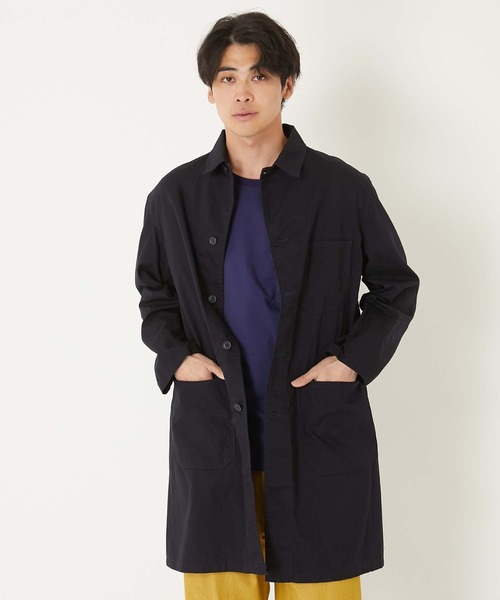 BLUE BLUE(ブルーブルー)の「ワークオックス ショップコート(トレンチコート・メンズ・ネイビー・SMALL/MEDIUM/LARGE/X-LARGE)」の8枚目の写真