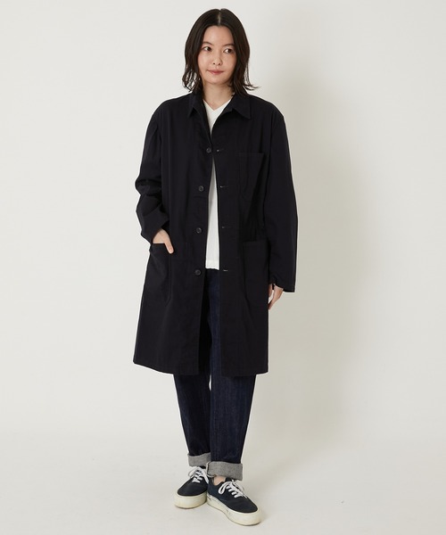 BLUE BLUE(ブルーブルー)の「ワークオックス ショップコート(トレンチコート・メンズ・ネイビー・SMALL/MEDIUM/LARGE/X-LARGE)」の12枚目の写真