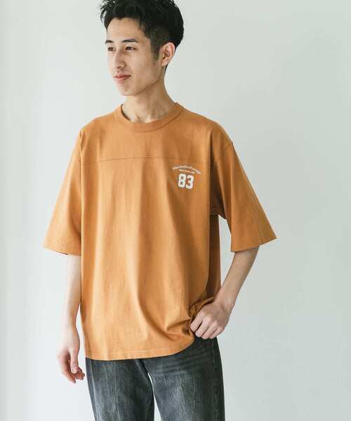 Manhattan Portage（マンハッタンポーテージ）の「『別注』MANHATTAN PORTAGE×DOORS　フットボール オーバーサイズTシャツ（Tシャツ/カットソー・メンズ・オレンジ/チャコールグレー/オフホワイト・MEDIUM/LARGE）」の19枚目の写真