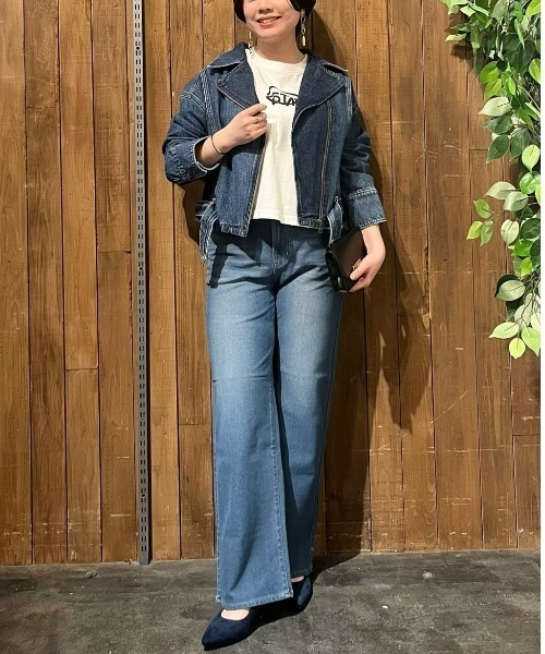 EDWIN（エドウィン）の「EDWIN(エドウィン)【スゴイラク】「JERSEYS COOL」ワイドストレート（デニムパンツ・レディース・ライトインディゴブルー・XS/S/M/L）」の8枚目の写真