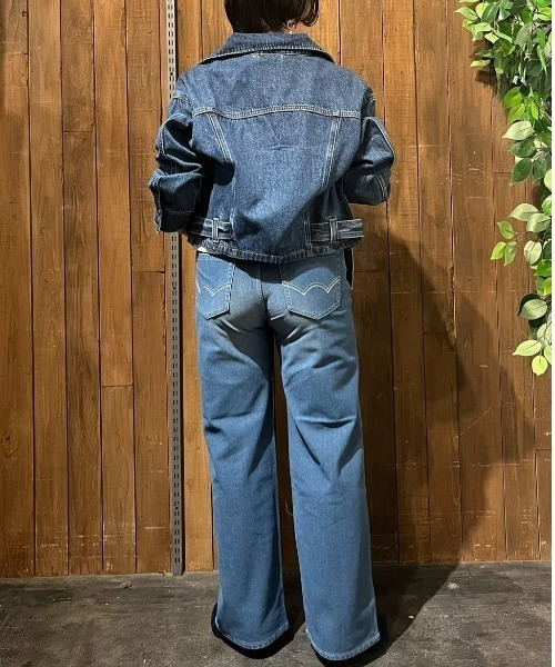 EDWIN（エドウィン）の「EDWIN(エドウィン)【スゴイラク】「JERSEYS COOL」ワイドストレート（デニムパンツ・レディース・ライトインディゴブルー・XS/S/M/L）」の10枚目の写真