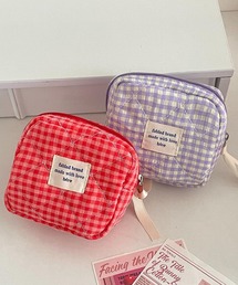 チェック」に該当するレディースのポーチ（レッド/赤色系