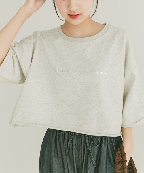 ITEMS URBANRESEARCH(アイテムズ アーバンリサーチ)の「ハクプリントロゴTシャツ(Tシャツ/カットソー・レディース・ライトグレー/ブラック/ライトベージュ・FREE)」の5枚目の写真