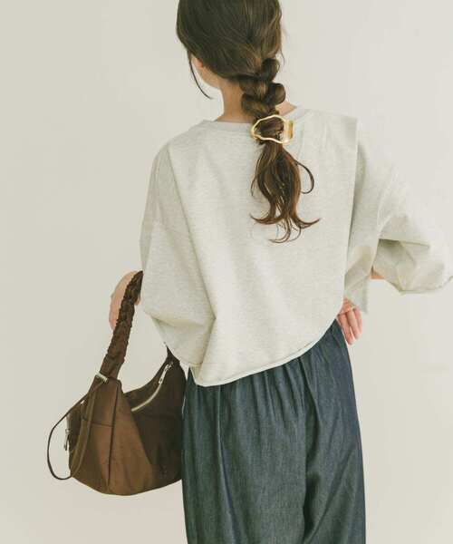 ITEMS URBANRESEARCH(アイテムズ アーバンリサーチ)の「ハクプリントロゴTシャツ(Tシャツ/カットソー・レディース・ライトグレー/ブラック/ライトベージュ・FREE)」の6枚目の写真