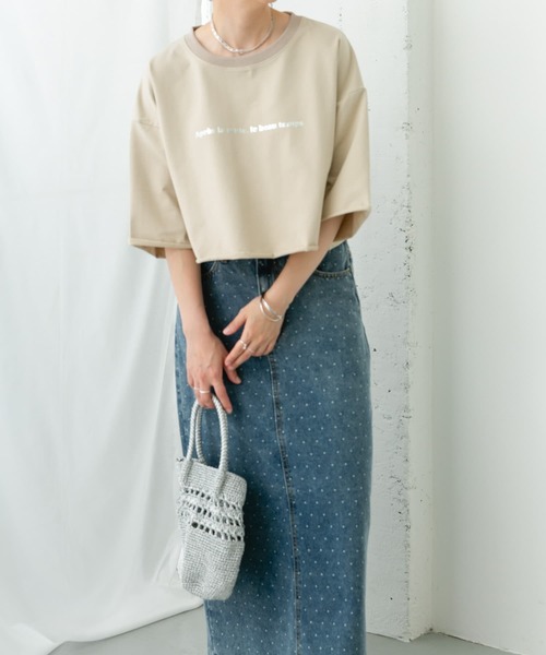 ITEMS URBANRESEARCH(アイテムズ アーバンリサーチ)の「ハクプリントロゴTシャツ(Tシャツ/カットソー・レディース・ライトグレー/ブラック/ライトベージュ・FREE)」の18枚目の写真