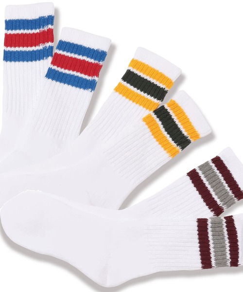 Healthknit（ヘルスニット）の「Healthknit Crew Socks 3足組（ソックス/靴下・メンズ・アイボリー/ホワイト/その他1/その他2/その他3/その他4/ブラック・S/M）」の4枚目の写真