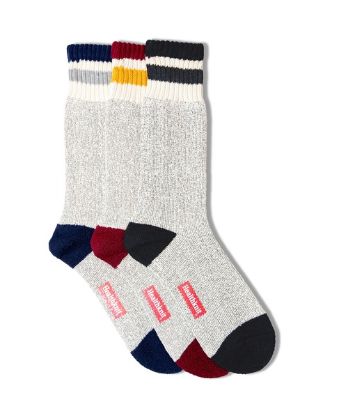 Healthknit（ヘルスニット）の「Healthknit Crew Socks 3足組（ソックス/靴下・メンズ・アイボリー/ホワイト/その他1/その他2/その他3/その他4/ブラック・S/M）」の7枚目の写真
