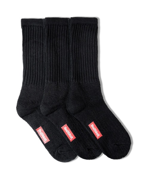Healthknit（ヘルスニット）の「Healthknit Crew Socks 3足組（ソックス/靴下・メンズ・アイボリー/ホワイト/その他1/その他2/その他3/その他4/ブラック・S/M）」の3枚目の写真