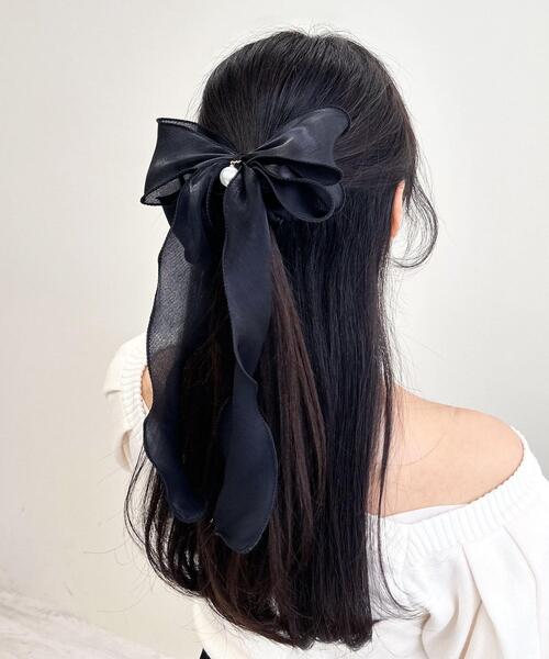 INGNI（イング）の「ラメ入りメローリボンシュシュ（その他ヘアアクセサリー・レディース・ピンク系8/ブラック/オフホワイト・ONE SIZE）」の5枚目の写真