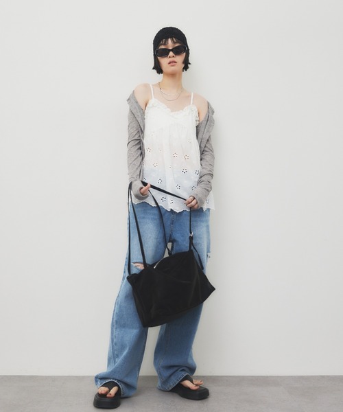 HANNE(アン)の「スムースフェイクレザーバッグ(ショルダーバッグ・レディース・ブラック/ブラウン・FREE)」の13枚目の写真