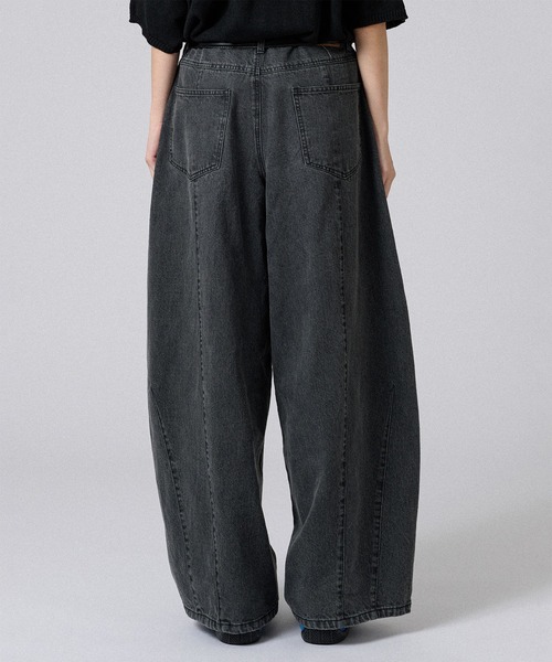 grancy バギーデニムパンツ グレー Mサイズ GRANCY ジーンズ 「GRANCY」ZipDesign Buggy DenimPants