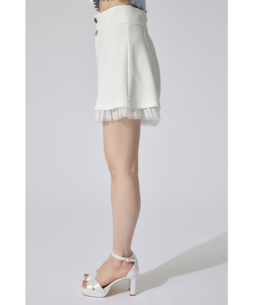 rienda（リエンダ）の「チュールレイヤードジャストウエストスコートショートパンツ 春服（その他パンツ・レディース・ライトグレー/ホワイト/ブラック・MEDIUM/SMALL/X-SMALL）」の9枚目の写真