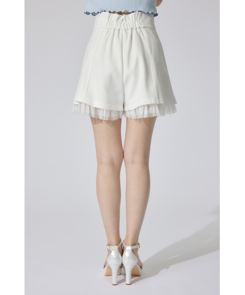 rienda（リエンダ）の「チュールレイヤードジャストウエストスコートショートパンツ 春服（その他パンツ・レディース・ライトグレー/ホワイト/ブラック・MEDIUM/SMALL/X-SMALL）」の10枚目の写真
