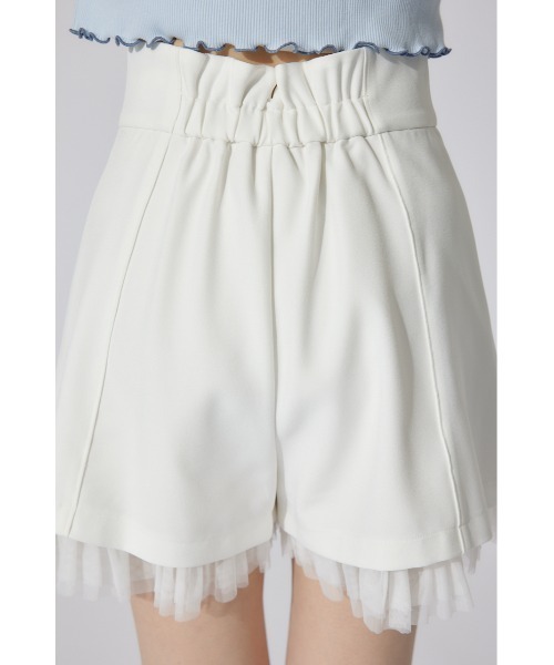 rienda（リエンダ）の「チュールレイヤードジャストウエストスコートショートパンツ 春服（その他パンツ・レディース・ライトグレー/ホワイト/ブラック・MEDIUM/SMALL/X-SMALL）」の12枚目の写真