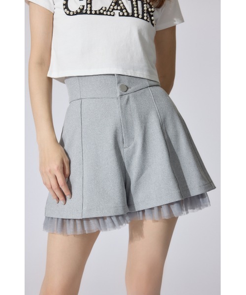 rienda（リエンダ）の「チュールレイヤードジャストウエストスコートショートパンツ 春服（その他パンツ・レディース・ライトグレー/ホワイト/ブラック・MEDIUM/SMALL/X-SMALL）」の19枚目の写真