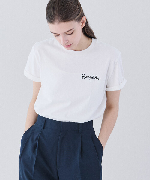 美品＊ジムフレックス＊ロゴ刺繍カットソー Gymphlex | 刺繍ロゴTシャツ WOMEN（Tシャツ/カットソー
