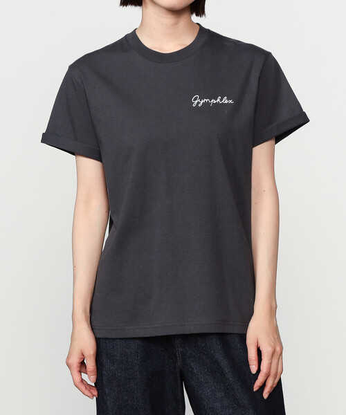 GYMPHLEX(ジムフレックス)の「Gymphlex | 刺繍ロゴTシャツ WOMEN(Tシャツ/カットソー・レディース・チャコール/グリーン/ホワイト・14/16/12)」の2枚目の写真