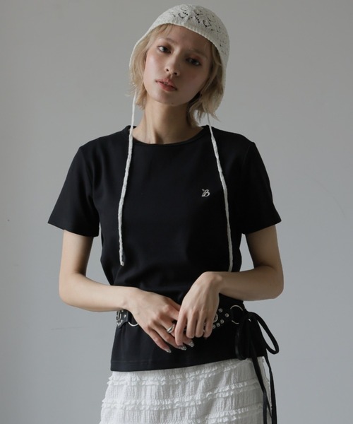 Ulysses(ユリシス)の「ワンポイント刺繍Tシャツ(Tシャツ/カットソー・レディース・ブラック/ホワイト/グレー・L/M)」の3枚目の写真