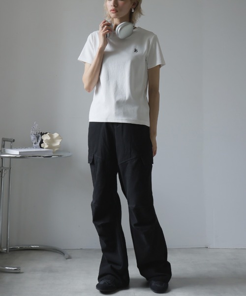 Ulysses(ユリシス)の「ワンポイント刺繍Tシャツ(Tシャツ/カットソー・レディース・ブラック/ホワイト/グレー・L/M)」の5枚目の写真