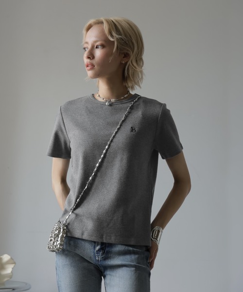 Ulysses(ユリシス)の「ワンポイント刺繍Tシャツ(Tシャツ/カットソー・レディース・ブラック/ホワイト/グレー・L/M)」の10枚目の写真