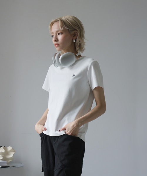 Ulysses(ユリシス)の「ワンポイント刺繍Tシャツ(Tシャツ/カットソー・レディース・ブラック/ホワイト/グレー・L/M)」の18枚目の写真