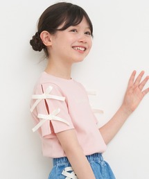 coca（coca）（コカ）の「＼大人気!!再入荷／ キッズ　リブ袖リボン半袖Tシャツ（Tシャツ/カットソー）」