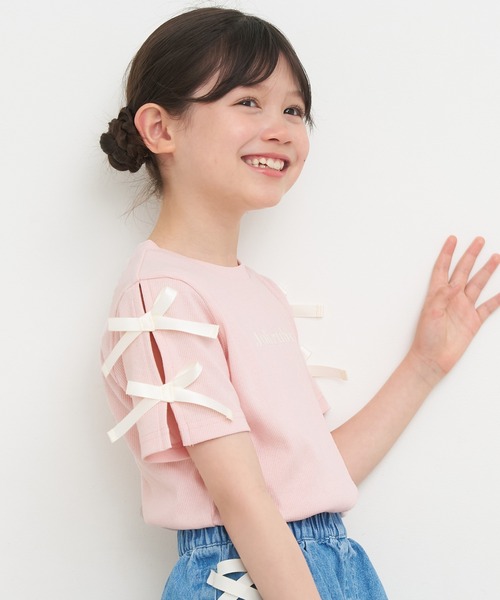 キッズのトップス（ピンク/桃色系・ガールズ/ショート丈）ファッション