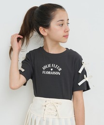 coca（coca）（コカ）の「＼大人気!!再入荷／ キッズ　リブ袖リボン半袖Tシャツ（Tシャツ/カットソー）」