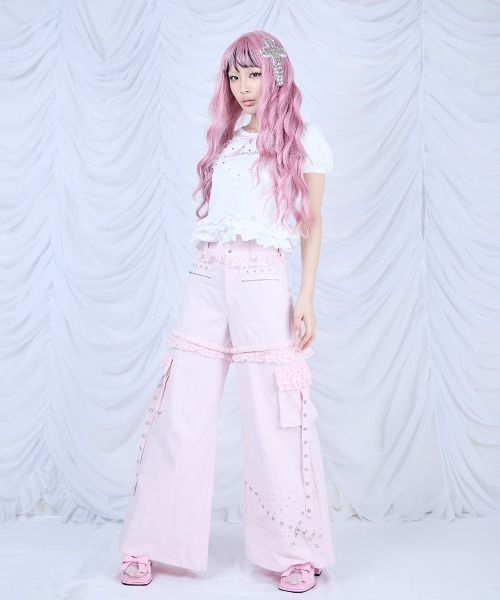 AVENCHUMU(アバンチュウム)の「Metal cord Separate 2way pants(その他パンツ・レディース・ピンク/ブラック・S/M)」の8枚目の写真