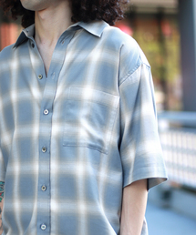 WISM | NAMELESSNESS / ネームレスネス Ombre Check SHIRT S/S(シャツ/ブラウス)