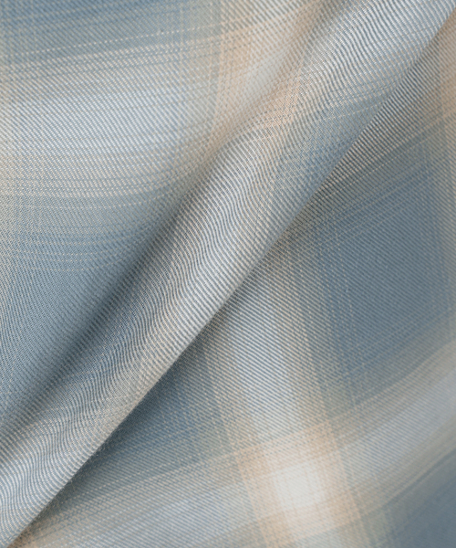 WISM（ウィズム）の「NAMELESSNESS / ネームレスネス Ombre Check SHIRT S/S（シャツ/ブラウス・メンズ・ブラック/サックスブルー・2/3）」の13枚目の写真