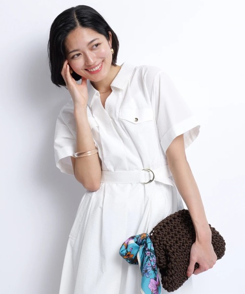 シャーリングシャツワンピース（ワンピース）｜JUSGLITTY