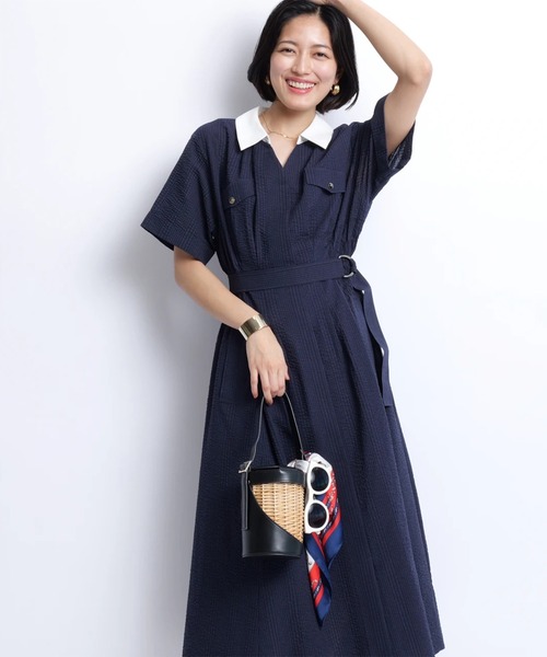 【送料込】 シャーリングシャツワンピース（ワンピース）｜JUSGLITTY ワンピース