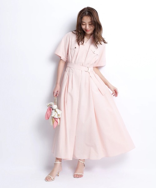 シャーリングシャツワンピース（ワンピース）｜JUSGLITTY