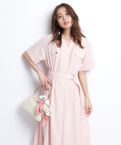 シャーリングシャツワンピース（ワンピース）｜JUSGLITTY（ジャス