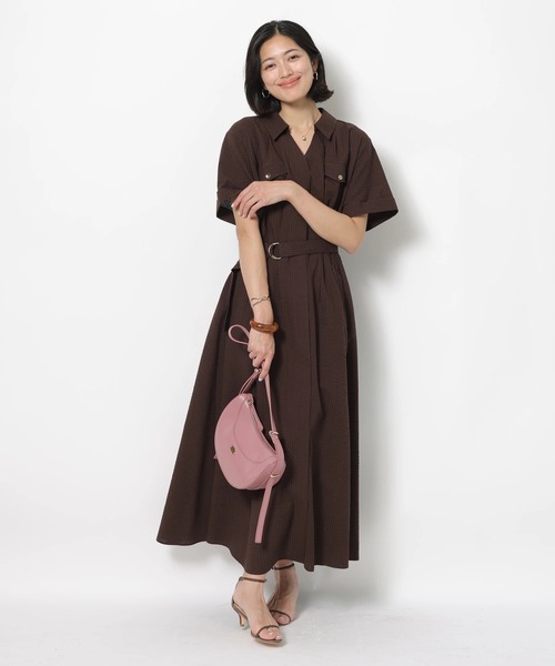 シャーリングシャツワンピース（ワンピース）｜JUSGLITTY