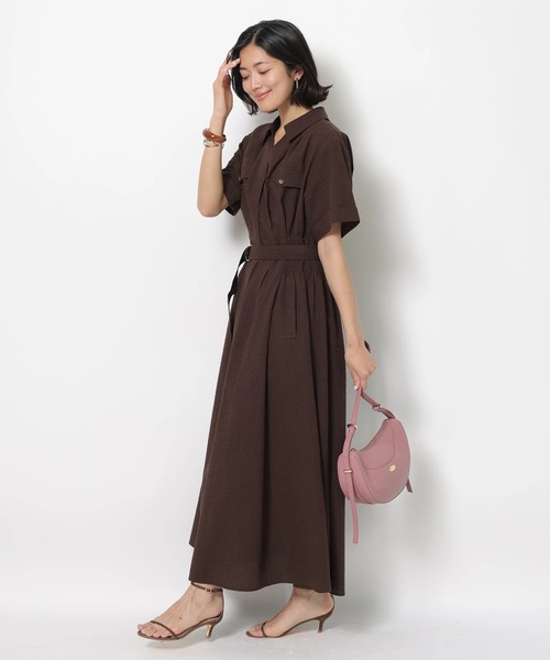 シャーリングシャツワンピース（ワンピース）｜JUSGLITTY
