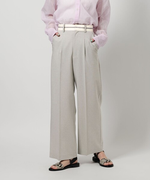 BEAUTY&YOUTH UNITED ARROWS(ビューティーアンドユースユナイテッドアローズ)の「【WEB限定】マーベルト ワイドストレートパンツ -ウォッシャブル-(その他パンツ・レディース・ダークグレー/ライトグレー/ブラウン・S/M/L)」の1枚目の写真