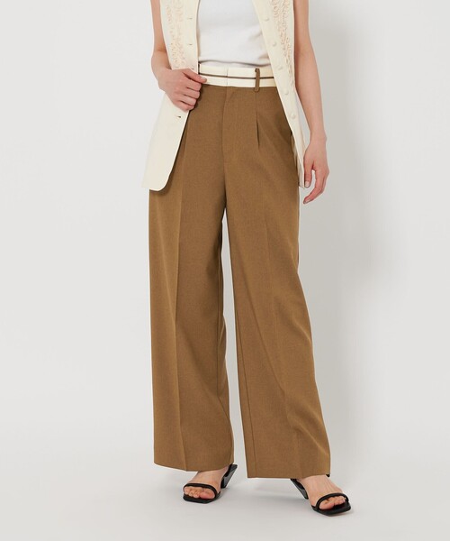 BEAUTY&YOUTH UNITED ARROWS(ビューティーアンドユースユナイテッドアローズ)の「【WEB限定】マーベルト ワイドストレートパンツ -ウォッシャブル-(その他パンツ・レディース・ダークグレー/ライトグレー/ブラウン・S/M/L)」の16枚目の写真