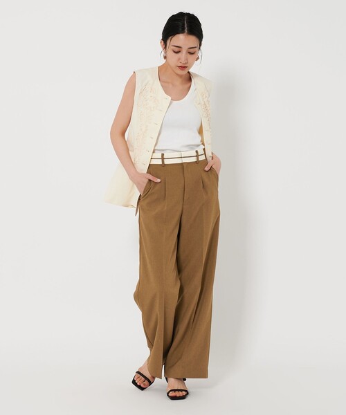 BEAUTY&YOUTH UNITED ARROWS(ビューティーアンドユースユナイテッドアローズ)の「【WEB限定】マーベルト ワイドストレートパンツ -ウォッシャブル-(その他パンツ・レディース・ダークグレー/ライトグレー/ブラウン・S/M/L)」の15枚目の写真