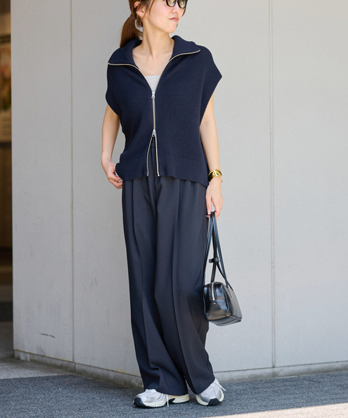 JOURNAL STANDARD relume（ジャーナルスタンダード　レリューム）の「《WEB限定追加6》マットウースフレアタックパンツ（スラックス・レディース・ネイビー/グレー/ブラック・38/36）」の21枚目の写真
