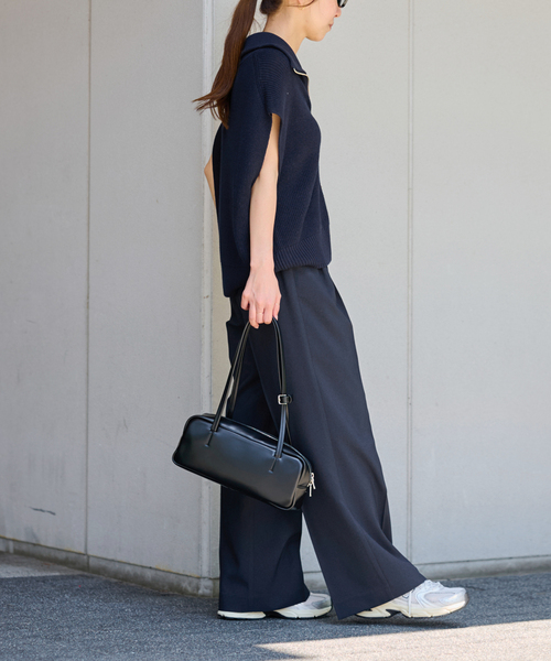 JOURNAL STANDARD relume（ジャーナルスタンダード　レリューム）の「《WEB限定追加6》マットウースフレアタックパンツ（スラックス・レディース・ネイビー/グレー/ブラック・38/36）」の22枚目の写真