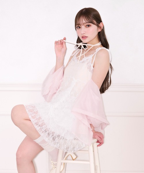 apres jour(アプレジュール)の「レースキャミチュニック(キャミソール・レディース・ベビーピンク/オフホワイト/ミント/ブラック・フリー/X-LARGE)」の5枚目の写真