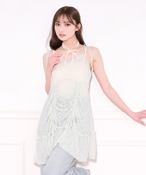 apres jour(アプレジュール)の「レースキャミチュニック(キャミソール・レディース・ベビーピンク/オフホワイト/ミント/ブラック・フリー/X-LARGE)」の15枚目の写真