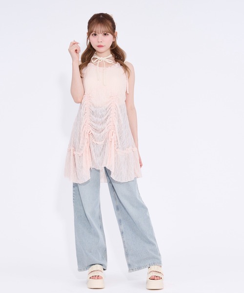 apres jour(アプレジュール)の「レースキャミチュニック(キャミソール・レディース・ベビーピンク/オフホワイト/ミント/ブラック・フリー/X-LARGE)」の17枚目の写真