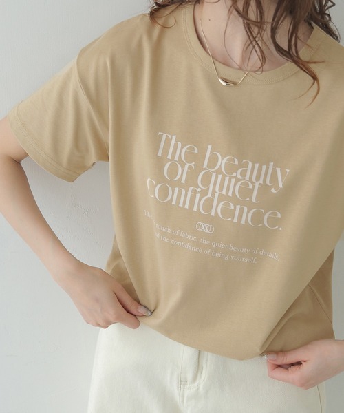 CLEIO(クレイオ)の「【CLEIO】プリントコットンTシャツ PRINTED COTTON T-SHIRT/980-13617(Tシャツ/カットソー・レディース・アイボリー/ベージュ/ネイビー・FREE)」の8枚目の写真