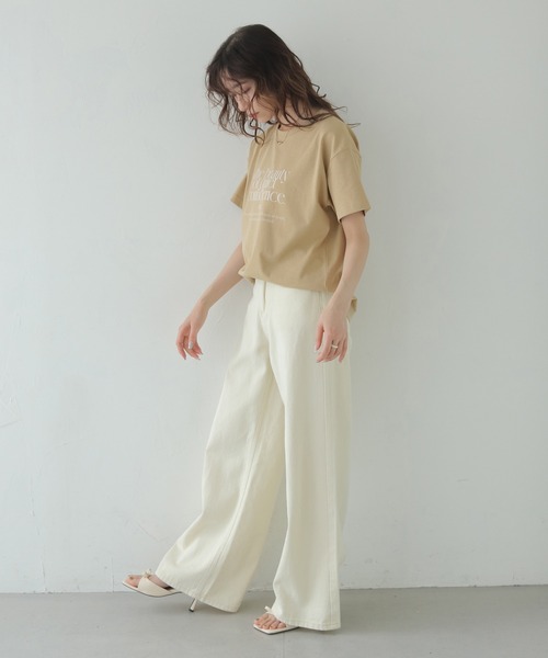 CLEIO(クレイオ)の「【CLEIO】プリントコットンTシャツ PRINTED COTTON T-SHIRT/980-13617(Tシャツ/カットソー・レディース・アイボリー/ベージュ/ネイビー・FREE)」の11枚目の写真