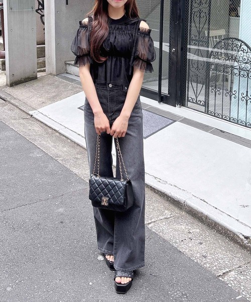 INGNI（イング）の「ノースリニット＋オフショルチュールブラウス／セット（シャツ/ブラウス・レディース・ピンク/オフホワイト/ブラック・M）」の14枚目の写真