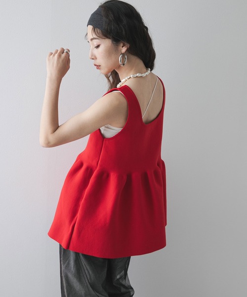 シルエットがきれいな2wayペプラムベスト – OURHOME